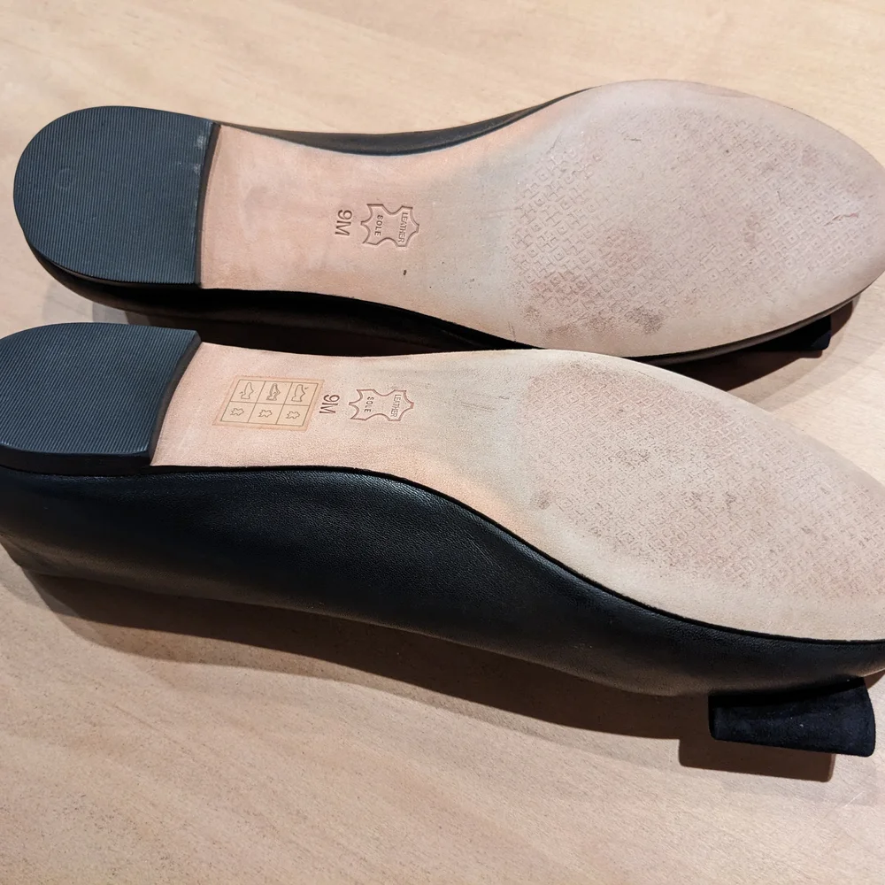 EUC Tory Burch Women's Chase Nappa Leather Bow Tie Ballet Flat - Size 9 - Picture 4 of 4